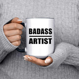 Badass Artist - 15oz Accent Mug Black