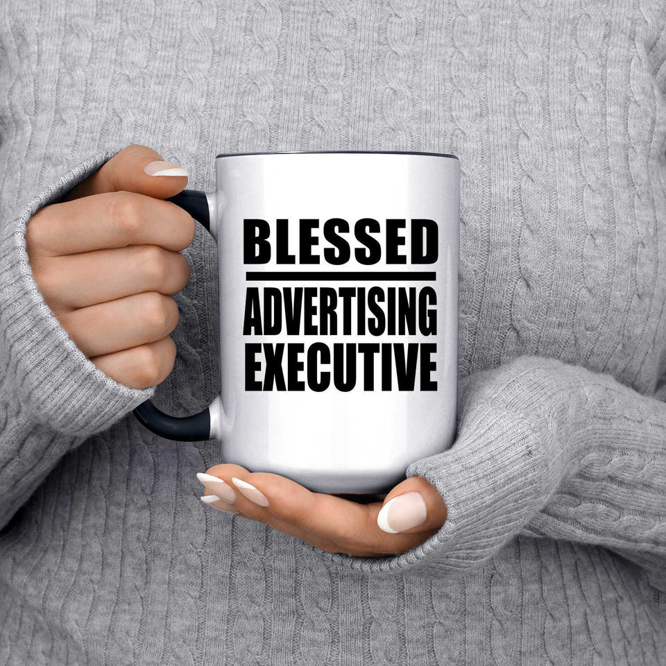 Blessed Advertising Executive - 15oz Accent Mug Black