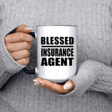 Blessed Insurance Agent - 15oz Accent Mug Black