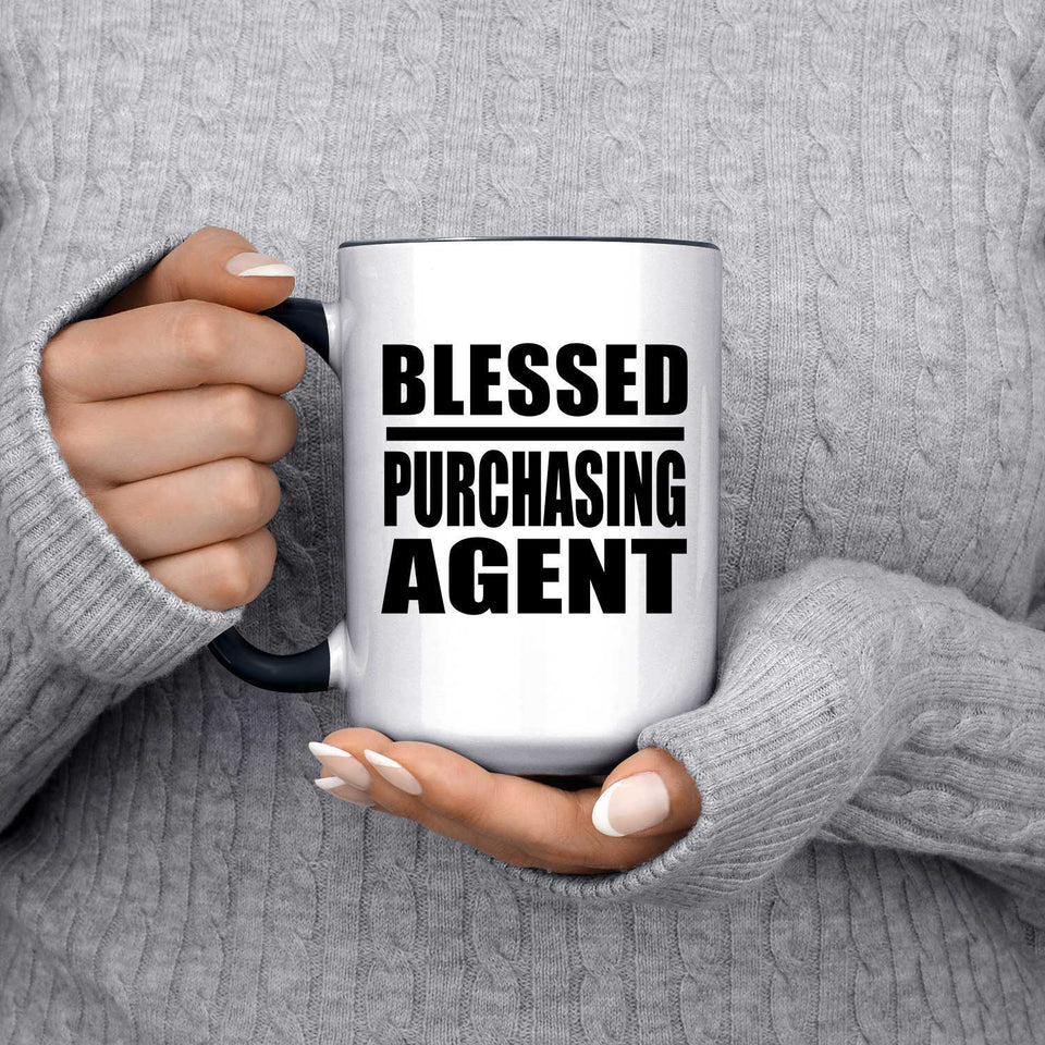 Blessed Purchasing Agent - 15oz Accent Mug Black