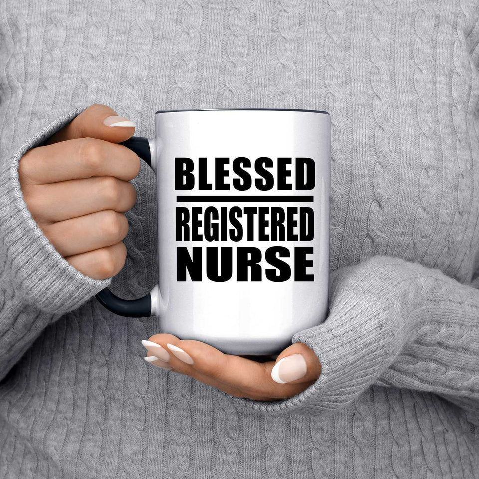 Blessed Registered Nurse - 15oz Accent Mug Black