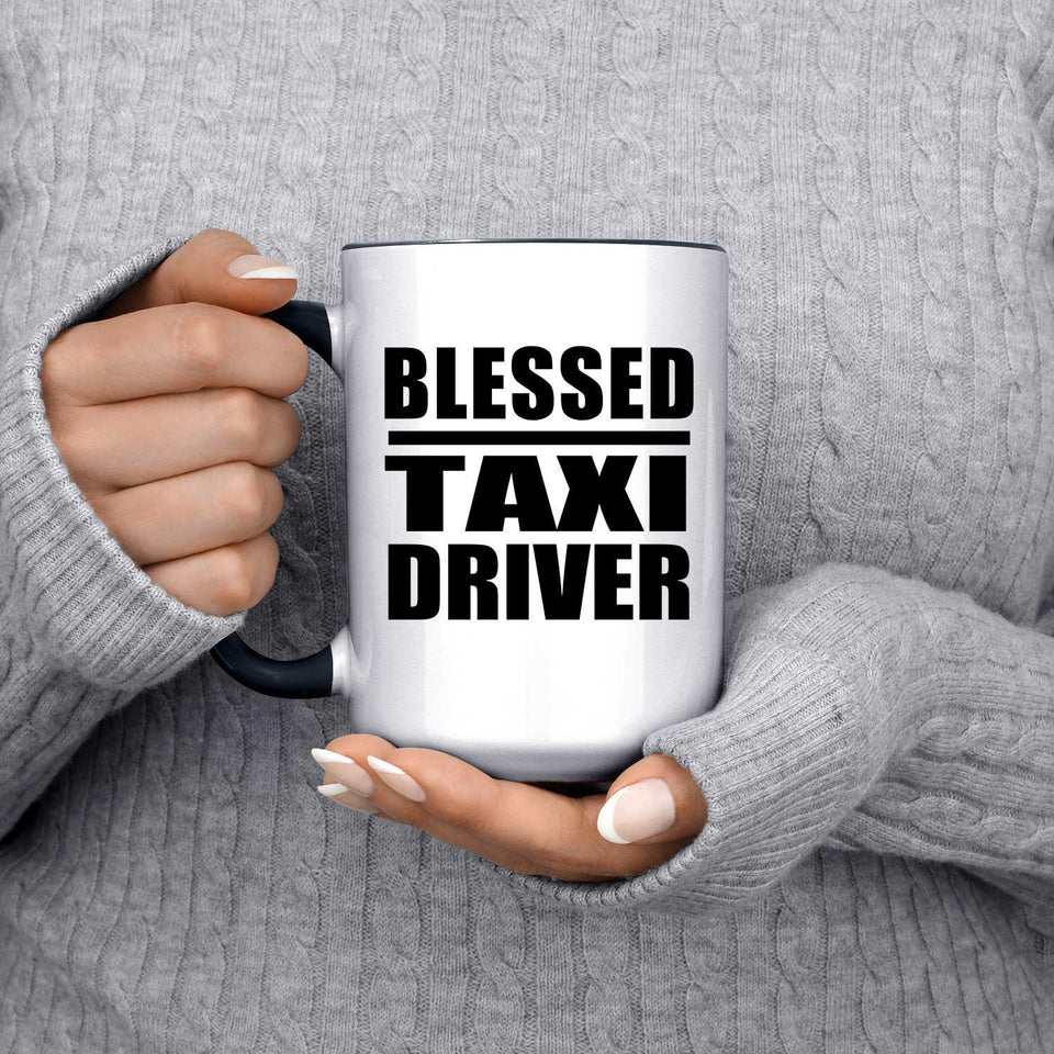 Blessed Taxi Driver - 15oz Accent Mug Black