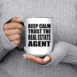 Keep Calm and Trust The Real Estate Agent - 15oz Accent Mug Black