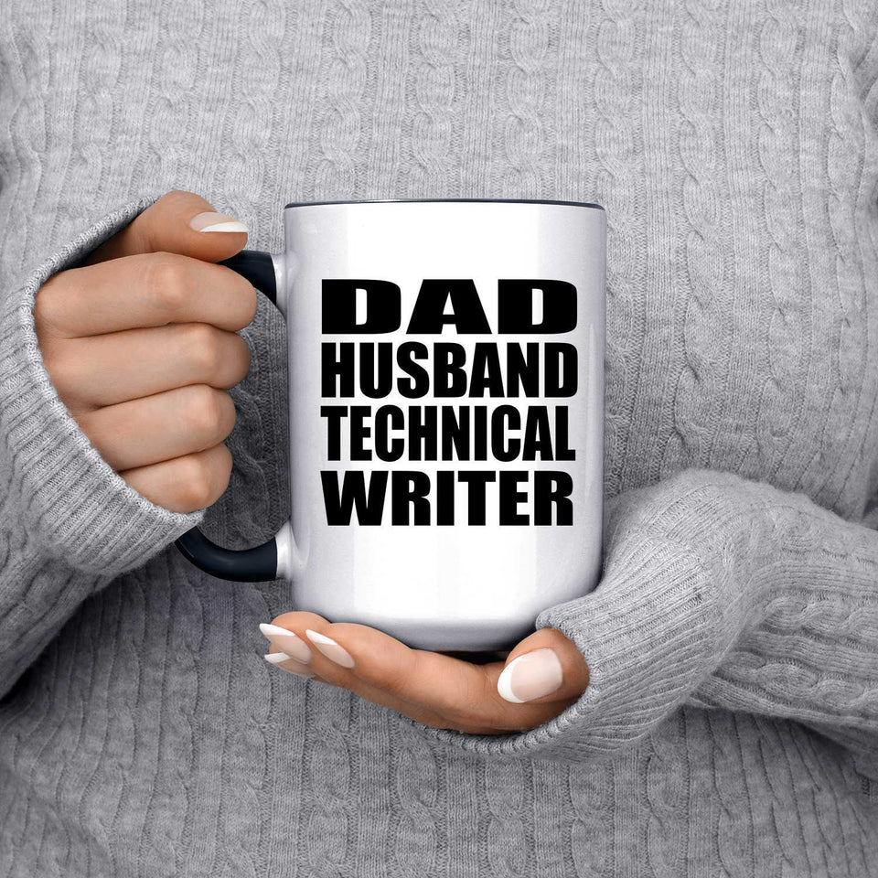 Dad Husband Technical Writer - 15oz Accent Mug Black