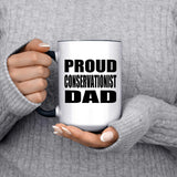 Proud Conservationist Dad - 15oz Accent Mug Black
