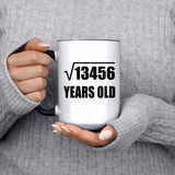 116th Birthday Square Root of 13456 Years Old - 15oz Accent Mug Black
