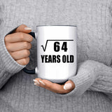 8th Birthday Square Root of 64 Years Old - 15oz Accent Mug Black