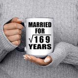 13th Anniversary Married For Square Root of 169 Years - 15oz Accent Mug Black
