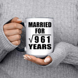 31st Anniversary Married For Square Root of 961 Years - 15oz Accent Mug Black