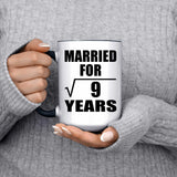 3rd Anniversary Married For Square Root of 9 Years - 15oz Accent Mug Black