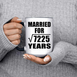 85th Anniversary Married For Square Root of 7225 Years - 15oz Accent Mug Black