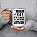 29th Birthday Took Square Root of 841 Years To Awesome - 15oz Accent Mug Black