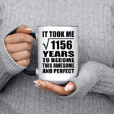 34th Birthday Took Square Root of 1156 Years To Awesome - 15oz Accent Mug Black