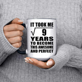 3rd Birthday Took Square Root of 9 Years To Awesome - 15oz Accent Mug Black
