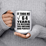 8th Birthday Took Square Root of 64 Years To Awesome - 15oz Accent Mug Black