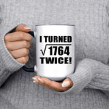 84th Birthday I Turned Square Root of 1764 Twice - 15oz Accent Mug Black