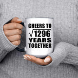 36th Anniversary Cheers To Square Root of 1296 Years Together - 15oz Accent Mug Black