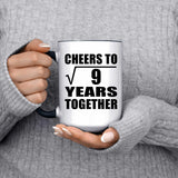 3rd Anniversary Cheers To Square Root of 9 Years Together - 15oz Accent Mug Black