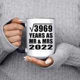 63rd Anniversary Square Root of 3969 Years As Mr & Mrs 2022 - 15oz Accent Mug Black