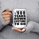 30th Anniversary Square Root of 900 Years Lifetime To Go - 15oz Accent Mug Black