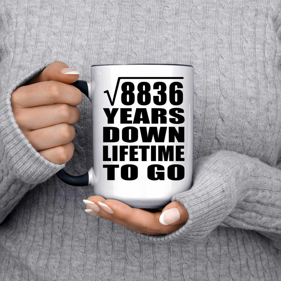 94th Anniversary Square Root of 8836 Years Lifetime To Go - 15oz Accent Mug Black