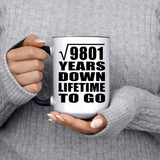 99th Anniversary Square Root of 9801 Years Lifetime To Go - 15oz Accent Mug Black