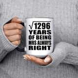 36th Anniversary Square Root of 1296 Years Mrs Always Right - 15oz Accent Mug Black
