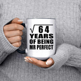 8th Anniversary Square Root of 64 Years of Mr Perfect - 15oz Accent Mug Black
