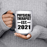 Physical Therapist Established EST. 2021 - 15oz Accent Mug Black