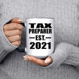 Tax Preparer Established EST. 2021 - 15oz Accent Mug Black