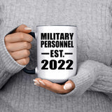 Military Personnel Established EST. 2022 - 15oz Accent Mug Black