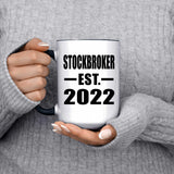 Stockbroker Established EST. 2022 - 15oz Accent Mug Black