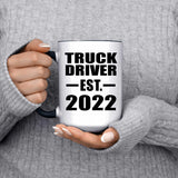 Truck Driver Established EST. 2022 - 15oz Accent Mug Black