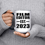 Film Editor Established EST. 2023 - 15oz Accent Mug Black