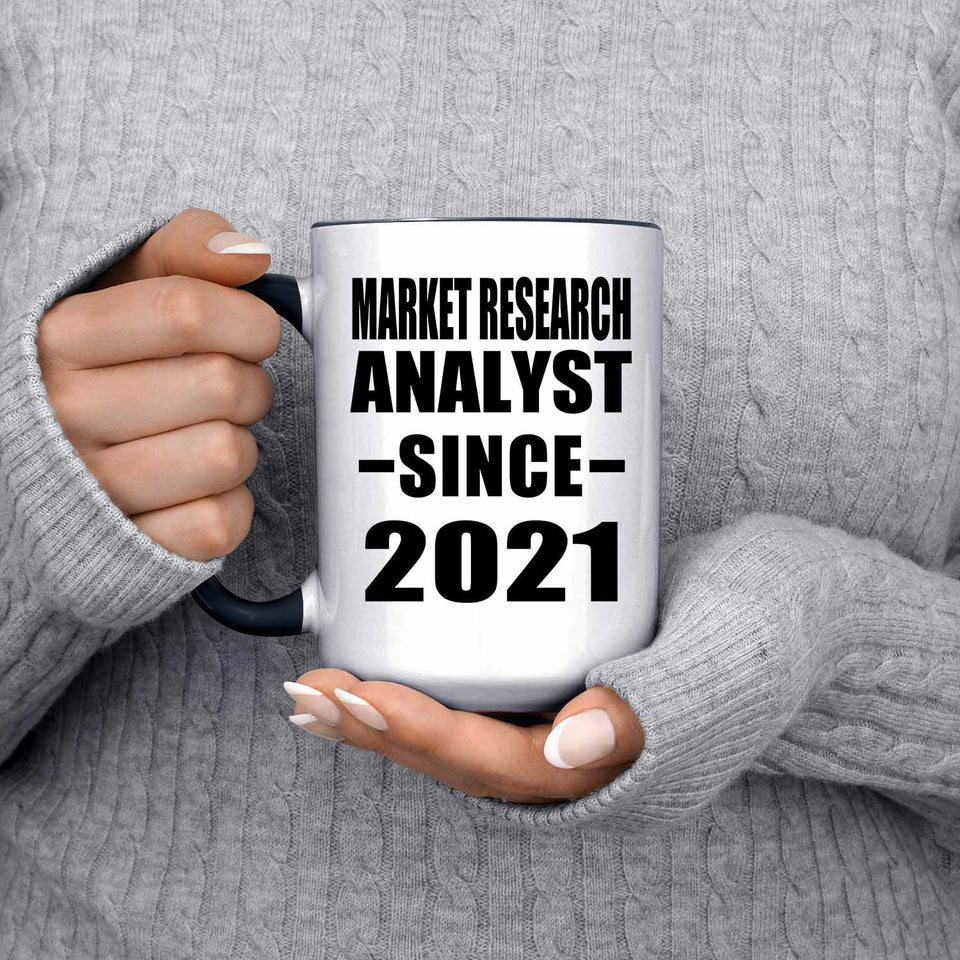 Market Research Analyst Since 2021 - 15oz Accent Mug Black