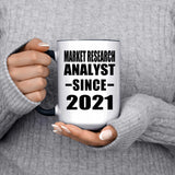 Market Research Analyst Since 2021 - 15oz Accent Mug Black
