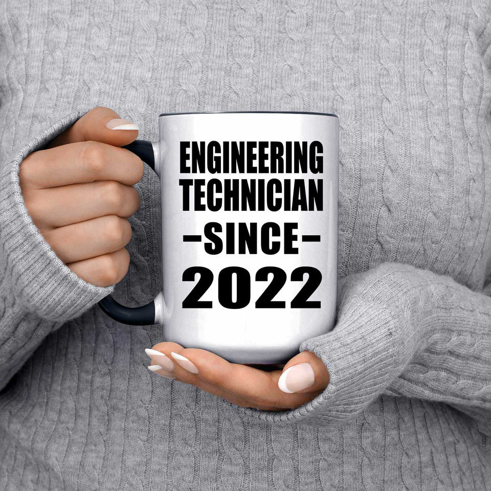 Engineering Technician Since 2022 - 15oz Accent Mug Black