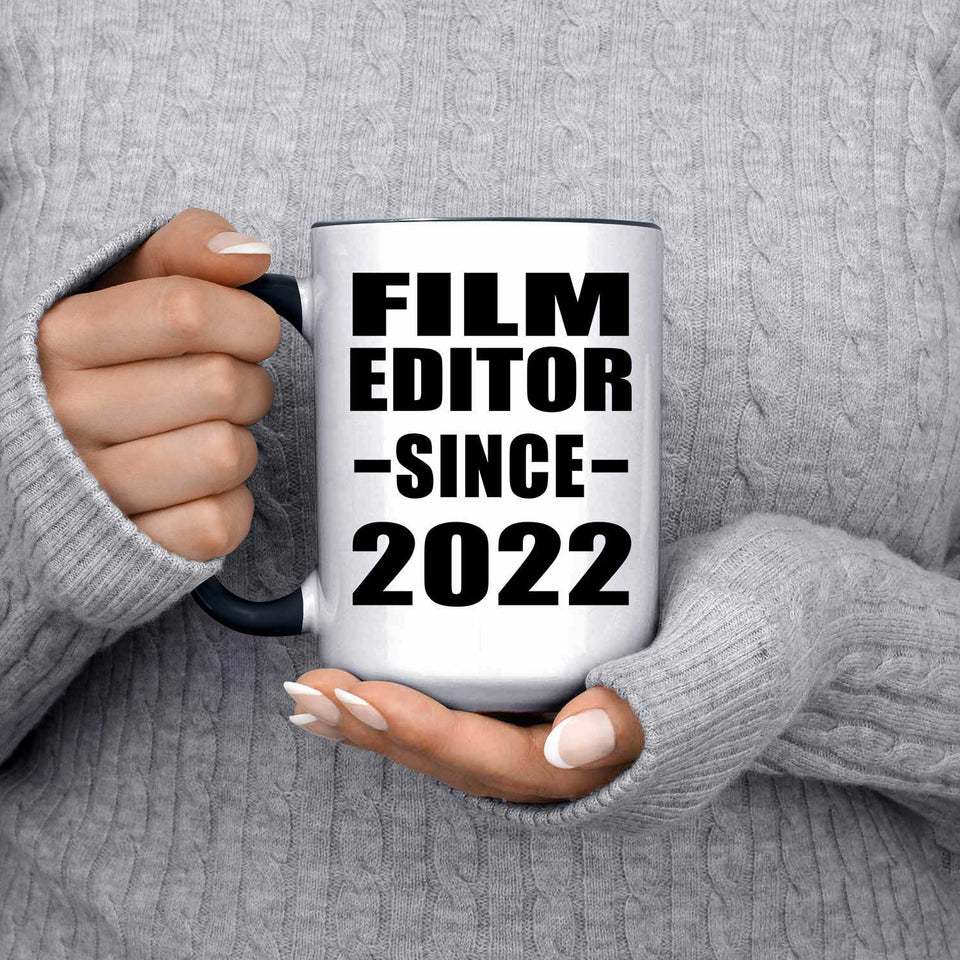 Film Editor Since 2022 - 15oz Accent Mug Black