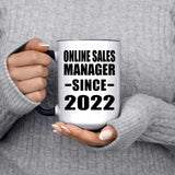 Online Sales Manager Since 2022 - 15oz Accent Mug Black