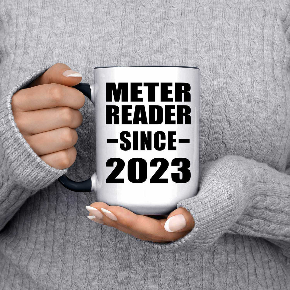 Meter Reader Since 2023 - 15oz Accent Mug Black