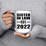 Sister In Law Established EST. 2022 - 15oz Accent Mug Black