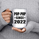 Pop-Pop Since 2022 - 15oz Accent Mug Black