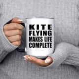 Kite Flying Makes Life Complete - 15oz Accent Mug Black