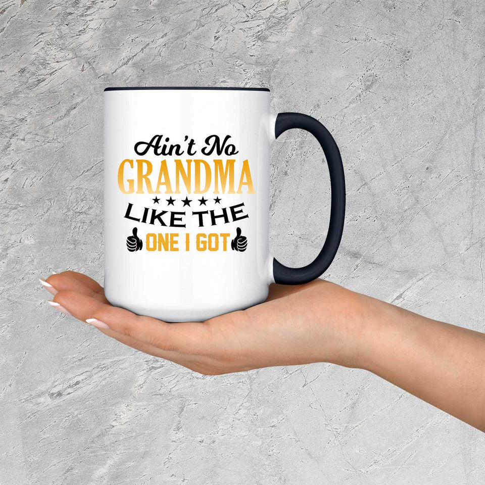 Ain't No Grandma Like The One I Got - 15oz Accent Mug Black