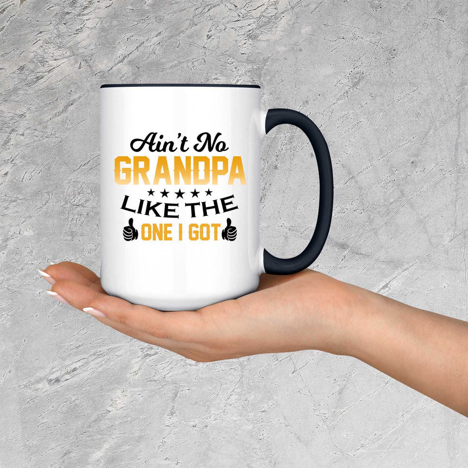 Ain't No Grandpa Like The One I Got - 15oz Accent Mug Black