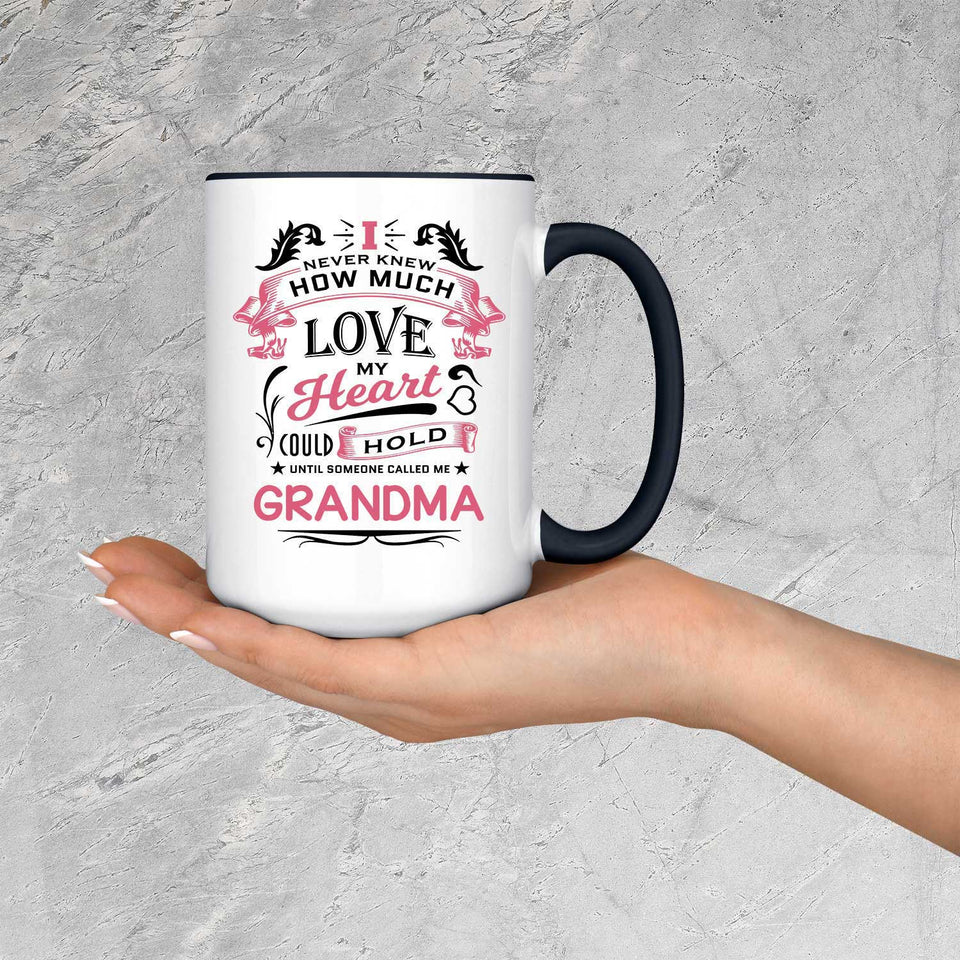 How Much Love Could Hold Until Called Me Grandma - 15oz Accent Mug Black