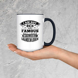 I Am Not Rich & Famous, But I Have Invaluable Grandchildren - 15oz Accent Mug Black