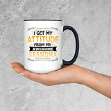 I Get My Attitude From My Awesome Grandma - 15oz Accent Mug Black