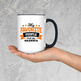My Favorite People Call Me Grandpa - 15oz Accent Mug Black