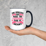 The Smallest Hands Make The Biggest Mark On Mom's Heart - 15oz Accent Mug Black